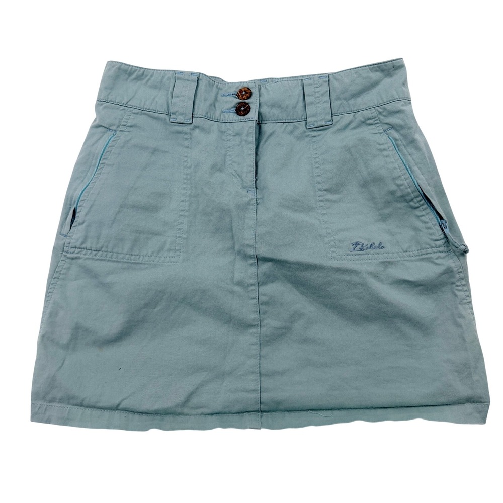 Kahala Cargo Mini Skirt Sz 4 Blue Green Utility Gorpcore Coastal Resort Pocket